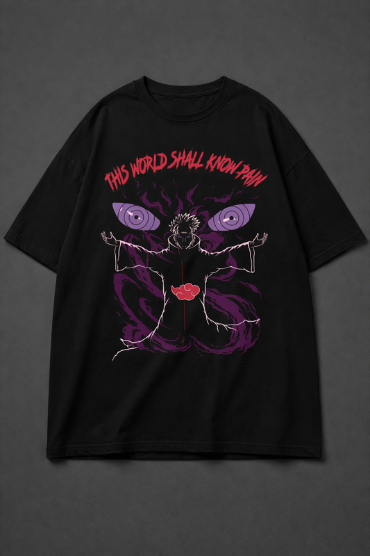 Pain Anime Oversized T-Shirt – Black
