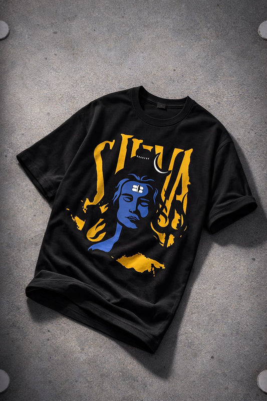 Shiva Graphic Oversized T-Shirt – Black
